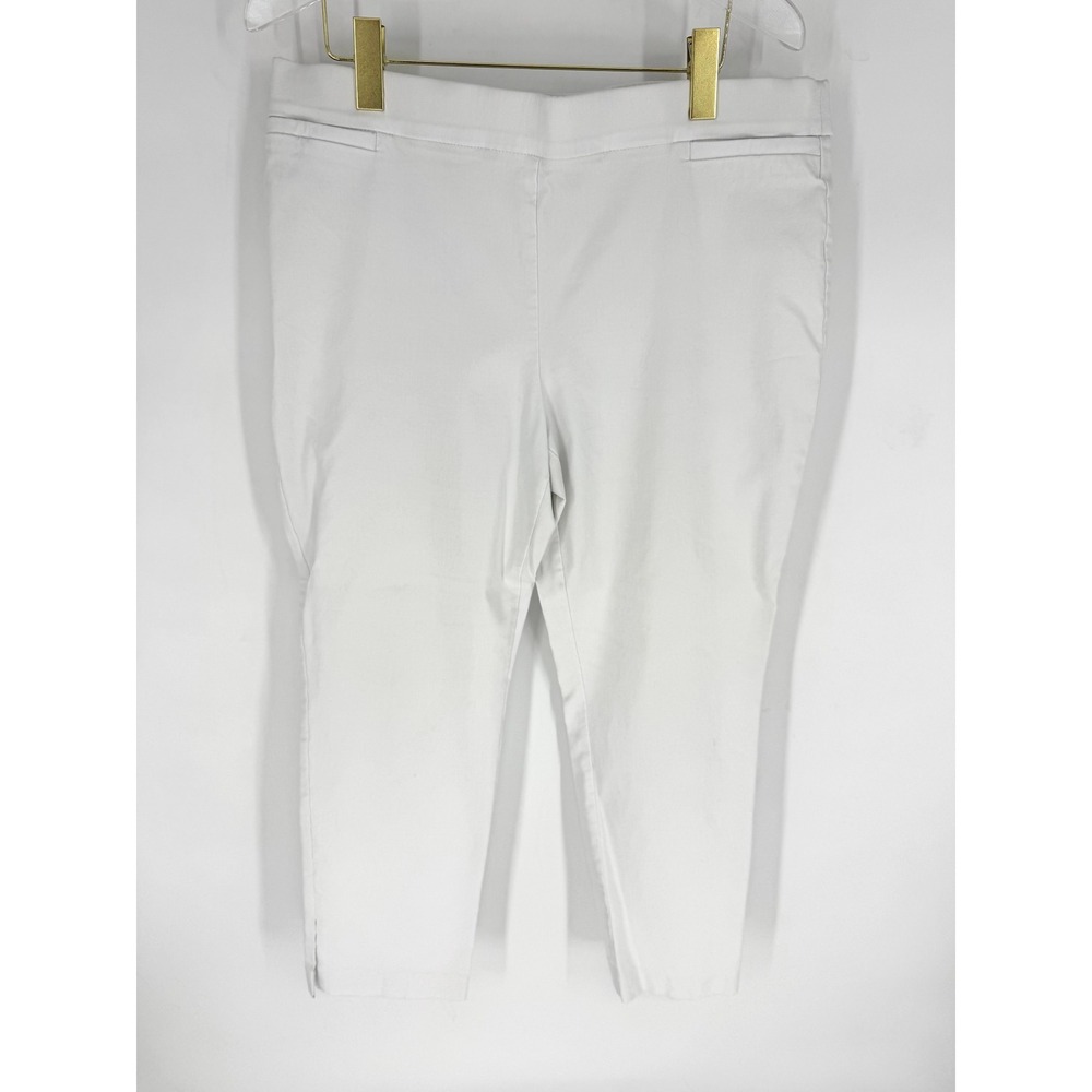 Counterparts White Pull On Cropped Pants Womens XL Stretch Ankle Slit 1945404HA